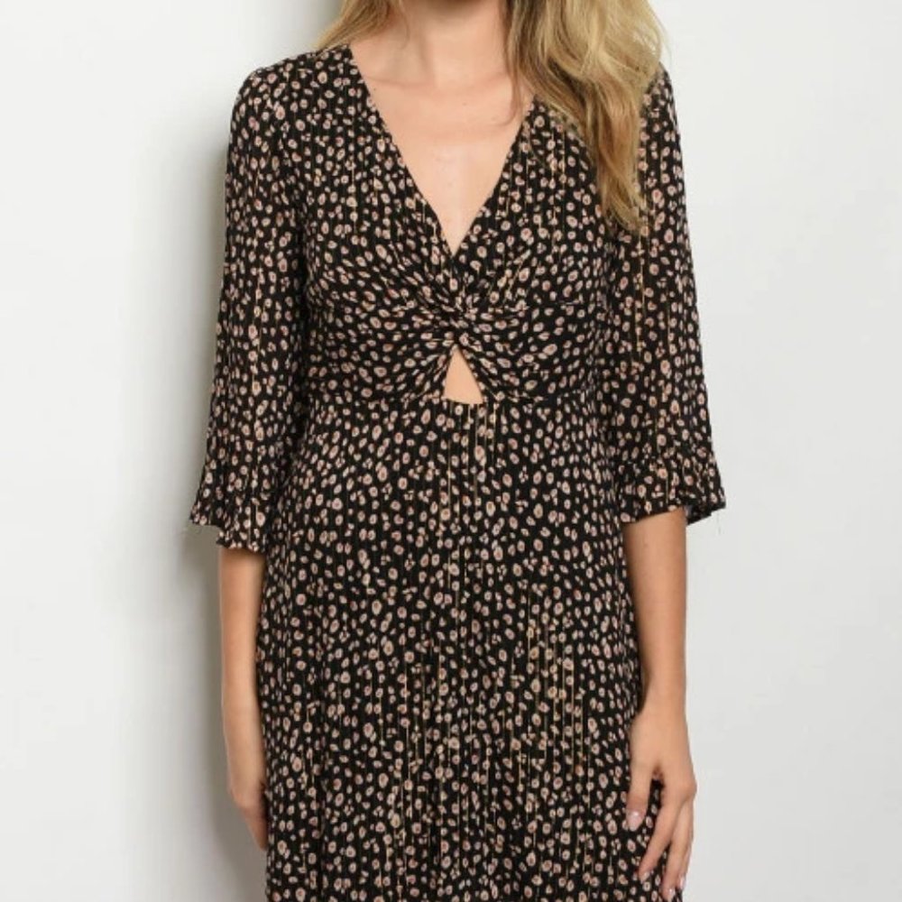 Spots & Stripes Keyhole Dress